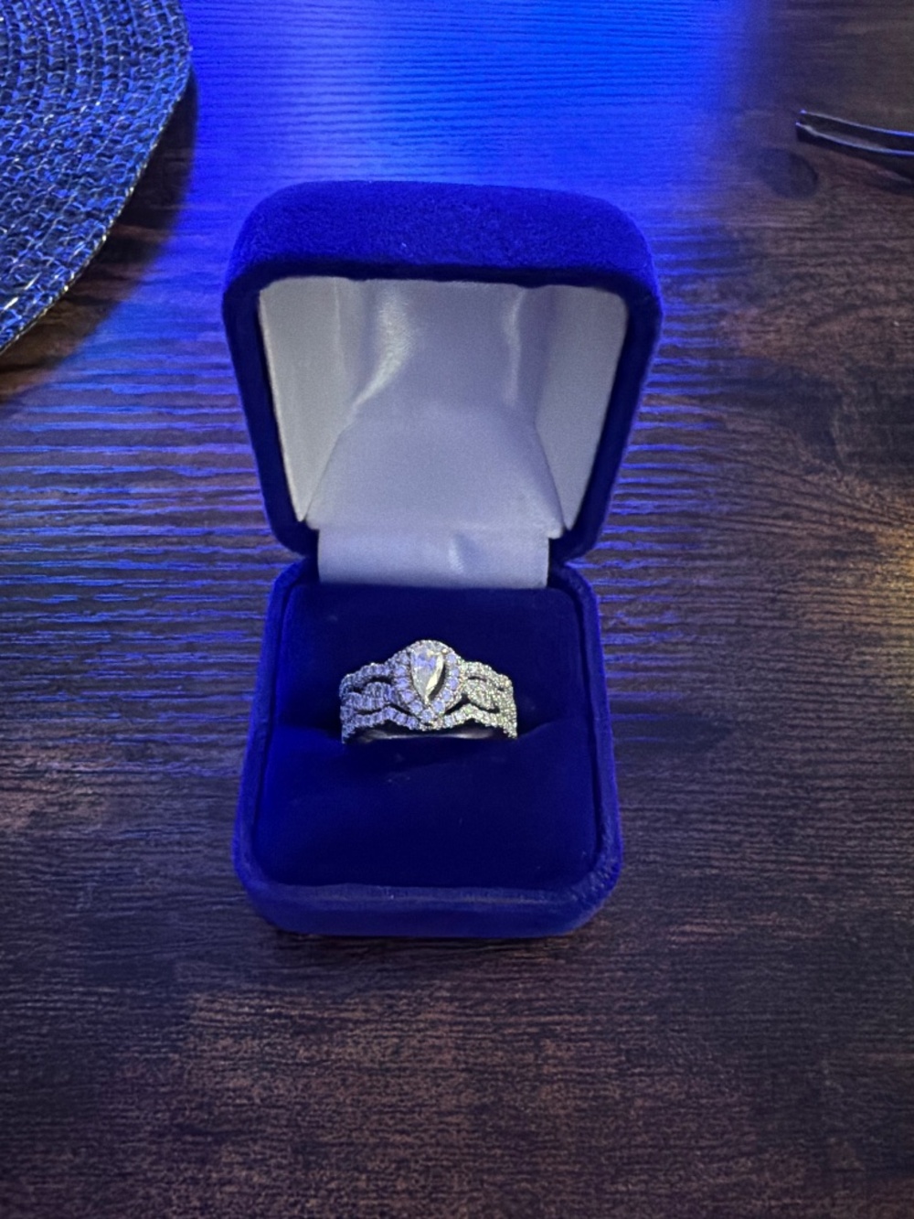 Neil lane engagement ring with two matching diamond bands